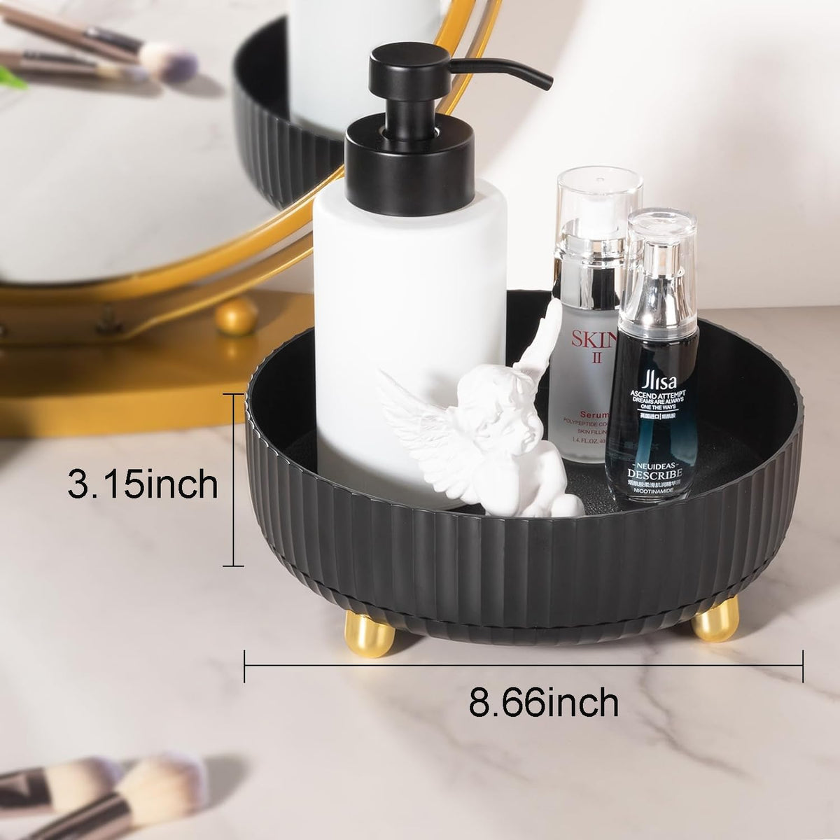 Anyoifax 360 Rotating Makeup Perfume Organizer with unique lychee texture design