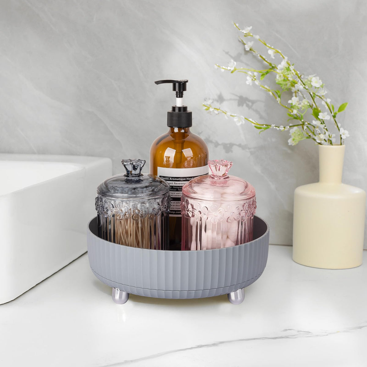 Anyoifax rotating organiser with various beauty products displayed