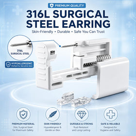 Anzero ear piercing kit contents including ear sticks and cleaning pads
