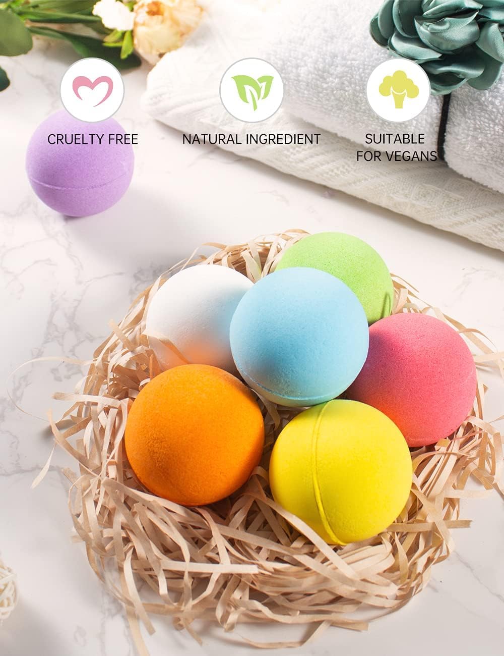 Aofmee bath bomb showcasing vibrant colours and textures