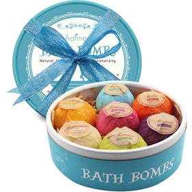 Aofmee Bath Bombs Gift Set with 7 colourful fizzies