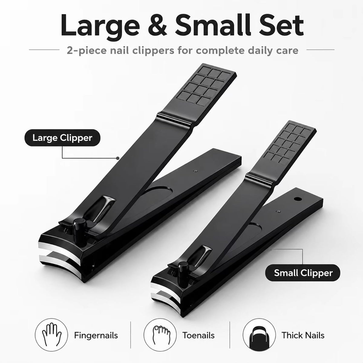 Aogeili nail clippers set displayed on a wooden surface