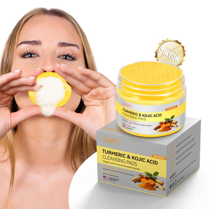 AOPO Kojic Acid and Turmeric Cleansing Pads front view