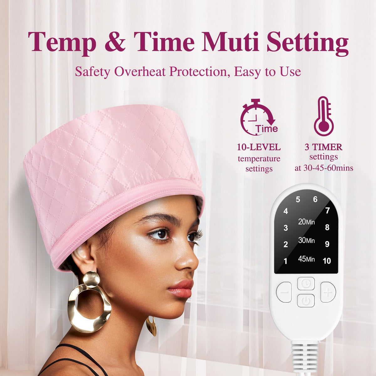 aopow Heat Cap with steam feature in use