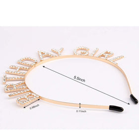 AOPRIE Birthday Girl Headband Tiara packaging with product details