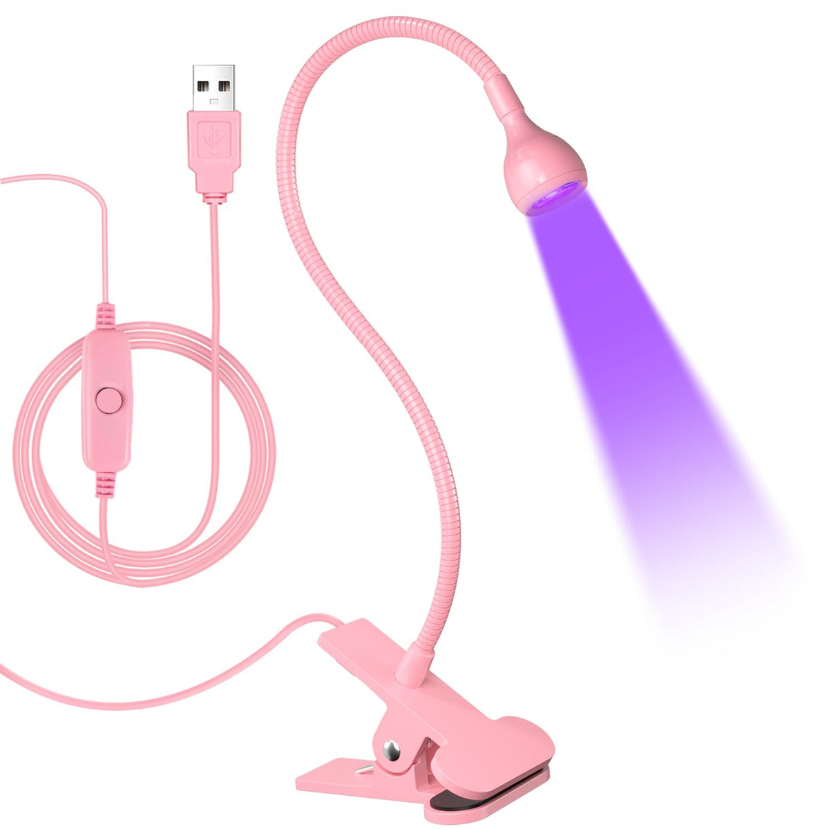 AORAEM LED Nail Lamp front view with gooseneck design