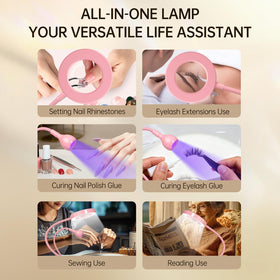 AORAEM LED UV Nail Lamp showing double head design and gooseneck