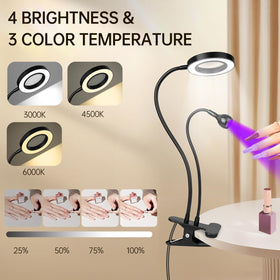 AORAEM LED UV Nail Lamp side view showing flexible gooseneck