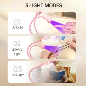 AORAEM LED UV Nail Lamp side view with USB plug