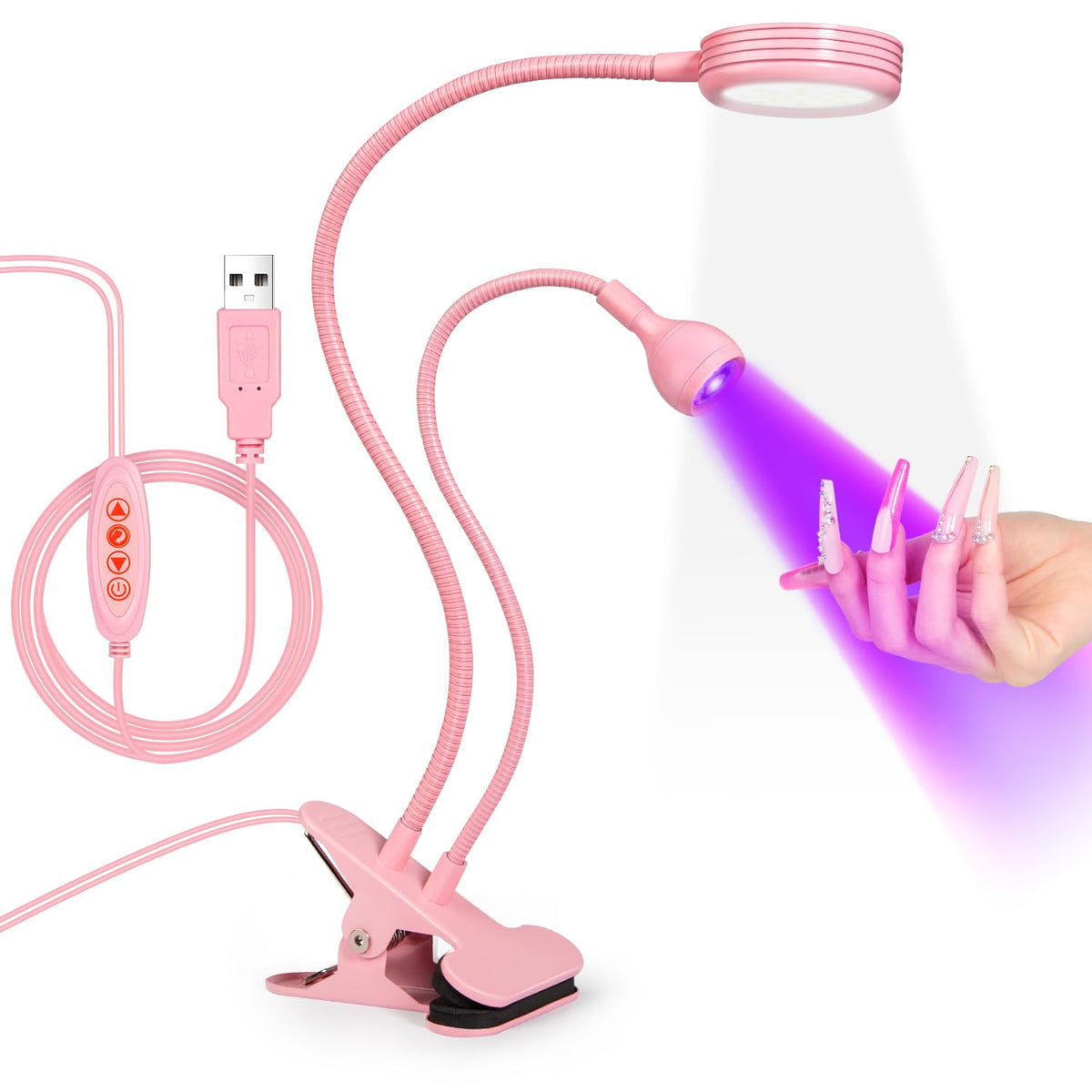 AORAEM UV LED Nail Lamp front view in pink