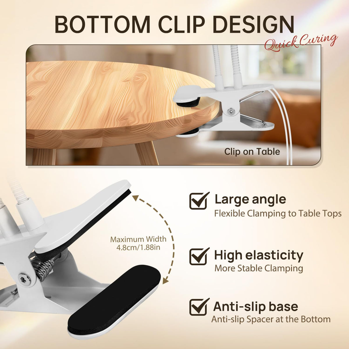 AORAEM UV LED Nail Lamp gooseneck design for flexibility