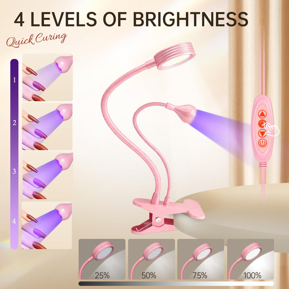 AORAEM UV LED Nail Lamp showing double-headed design