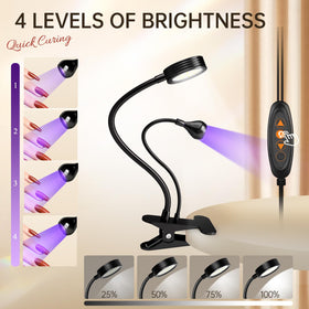 AORAEM UV LED Nail Lamp with adjustable brightness settings