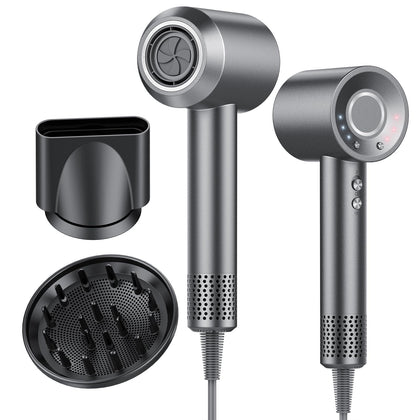 aowoka Hair Dryer front view in grey