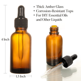 AOZITA 1 oz glass dropper bottle side view