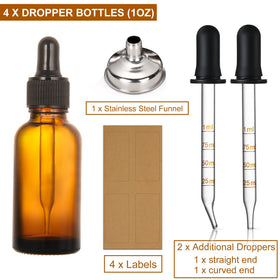 AOZITA amber glass dropper bottle with pipette