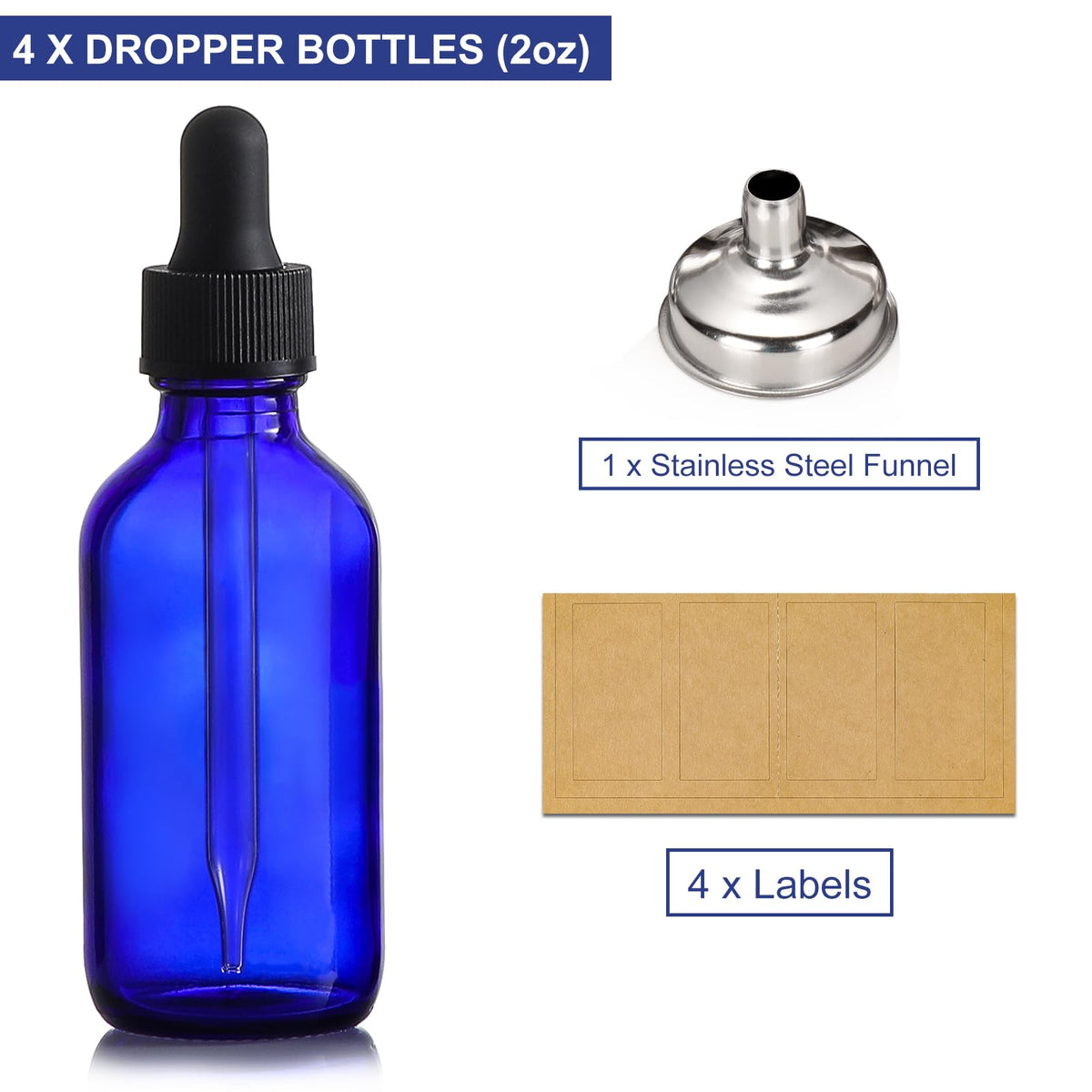 AOZITA dropper bottle with long dropper and funnel