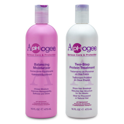 Aphogee Hair Care Double Bundle front view with two bottles