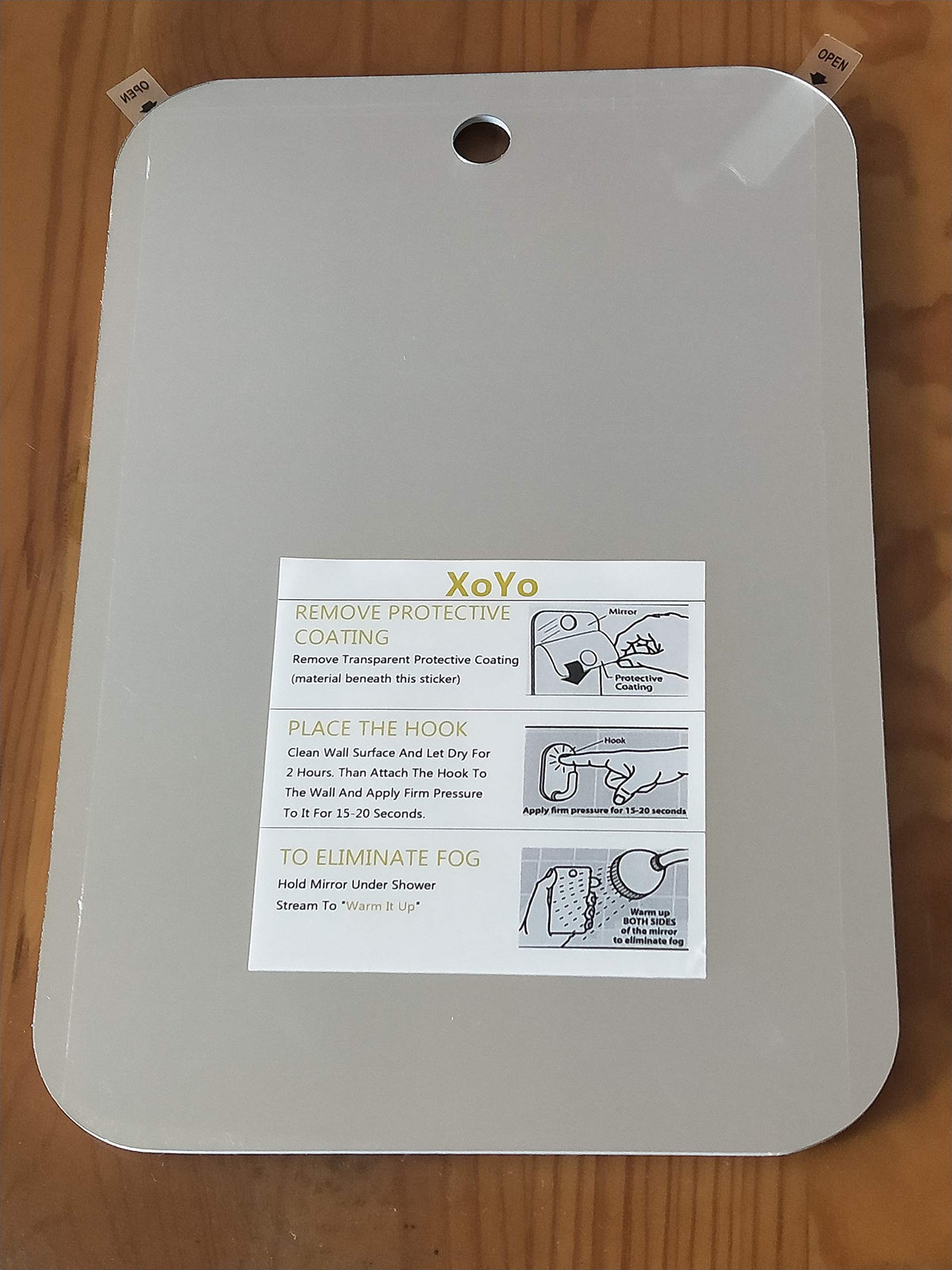 APHUIME Large Fogless Shower Mirror demonstrating easy installation
