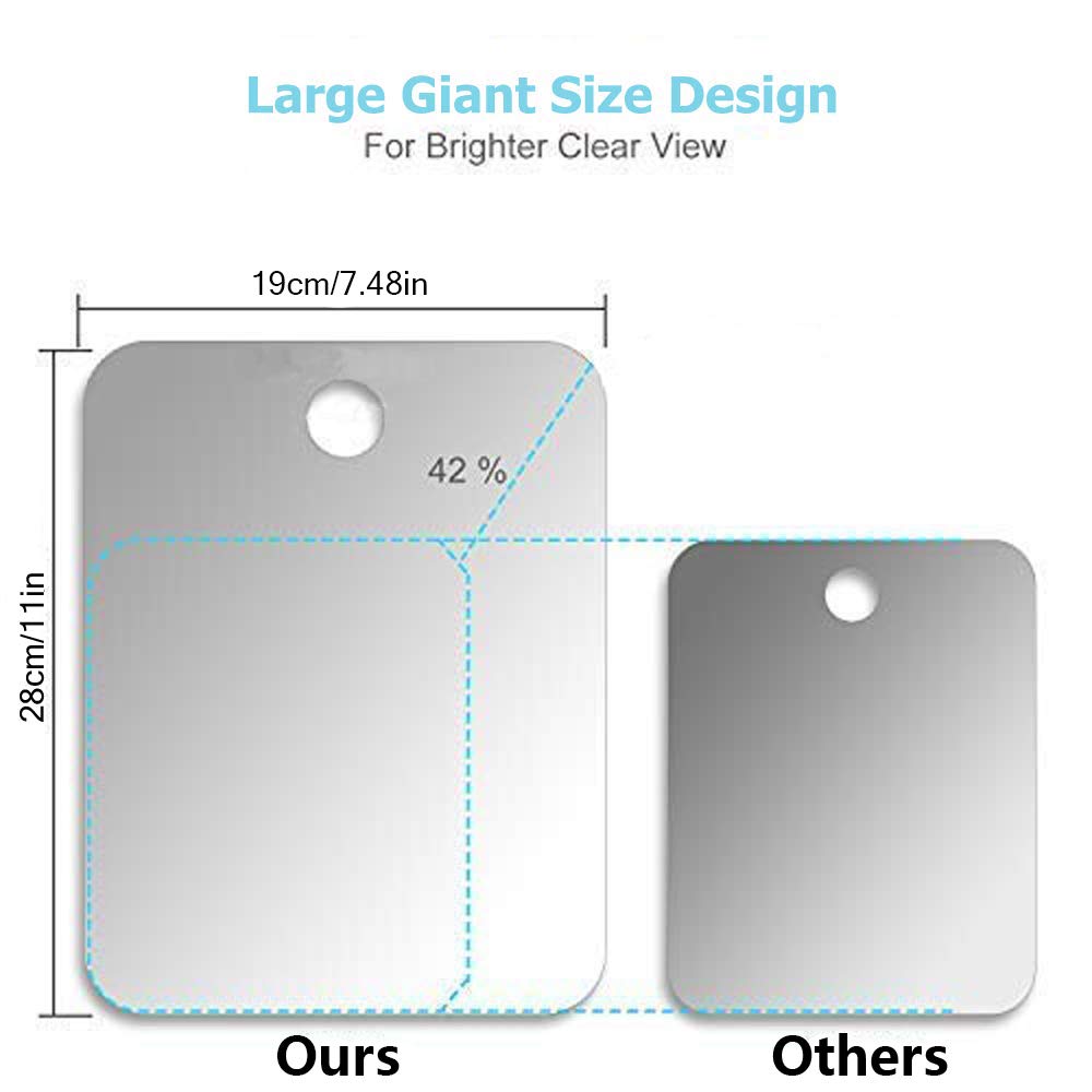 APHUIME Large Fogless Shower Mirror mounted on bathroom wall