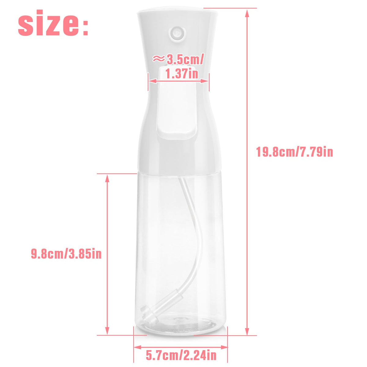 Apidgrowth Continuous Spray Bottle side view showing nozzle