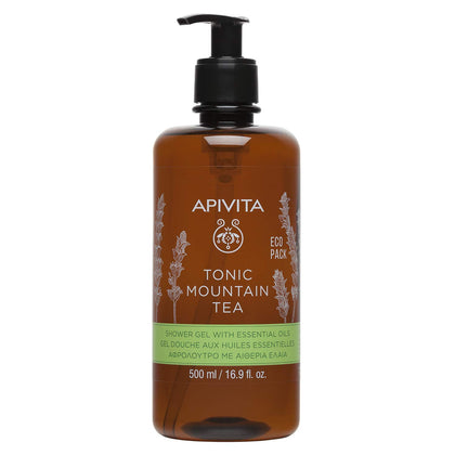 Apivita Tonic Mountain Tea Shower Gel 558g front view