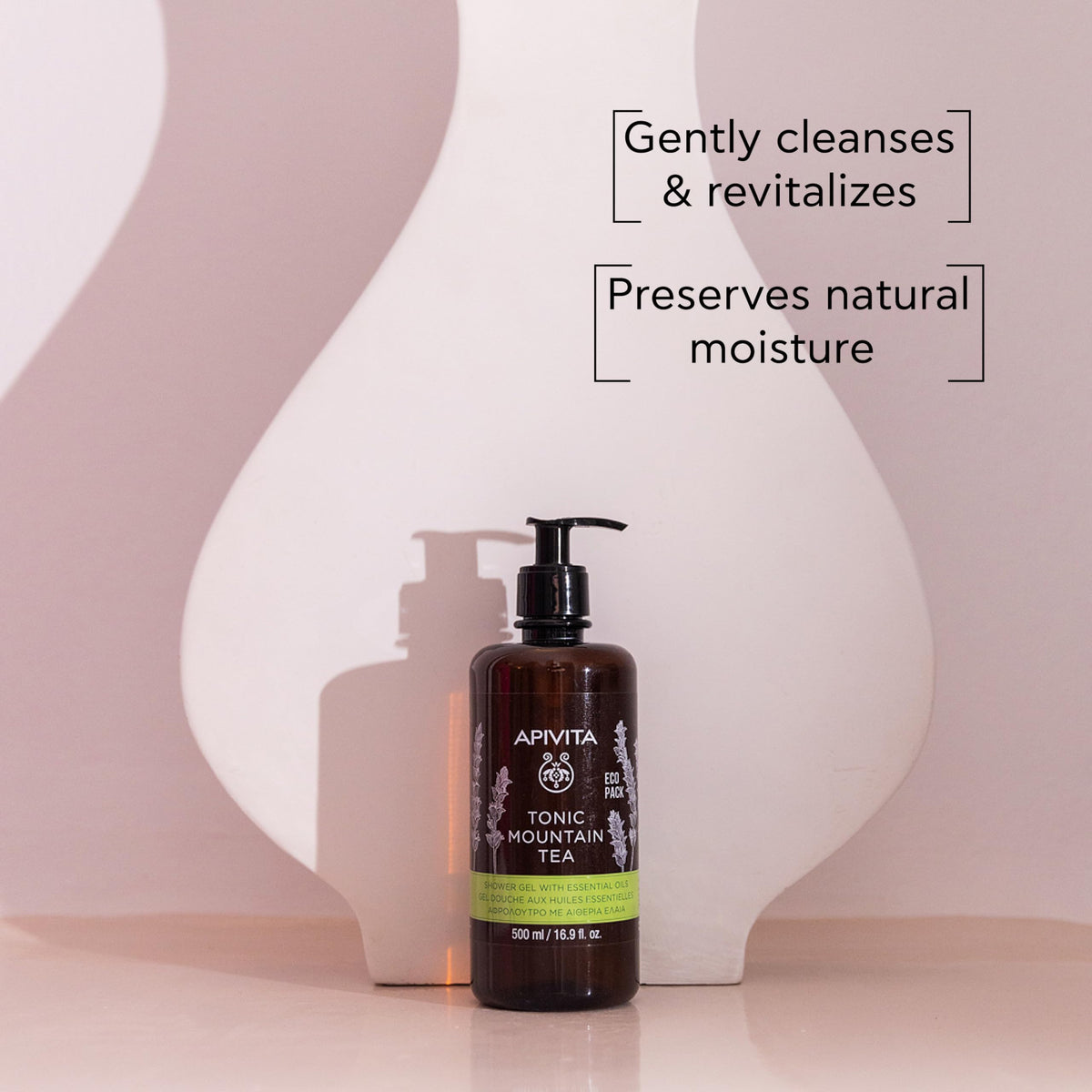Apivita Tonic Mountain Tea Shower Gel packaging