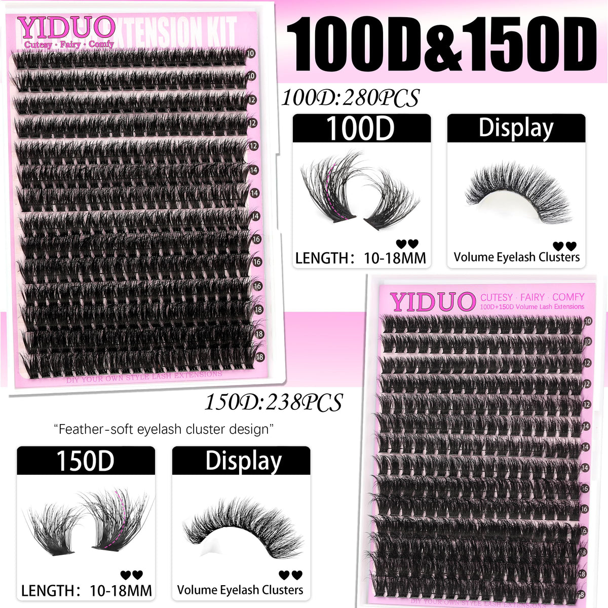 Application guide included with YIDUO Lash Clusters Kit