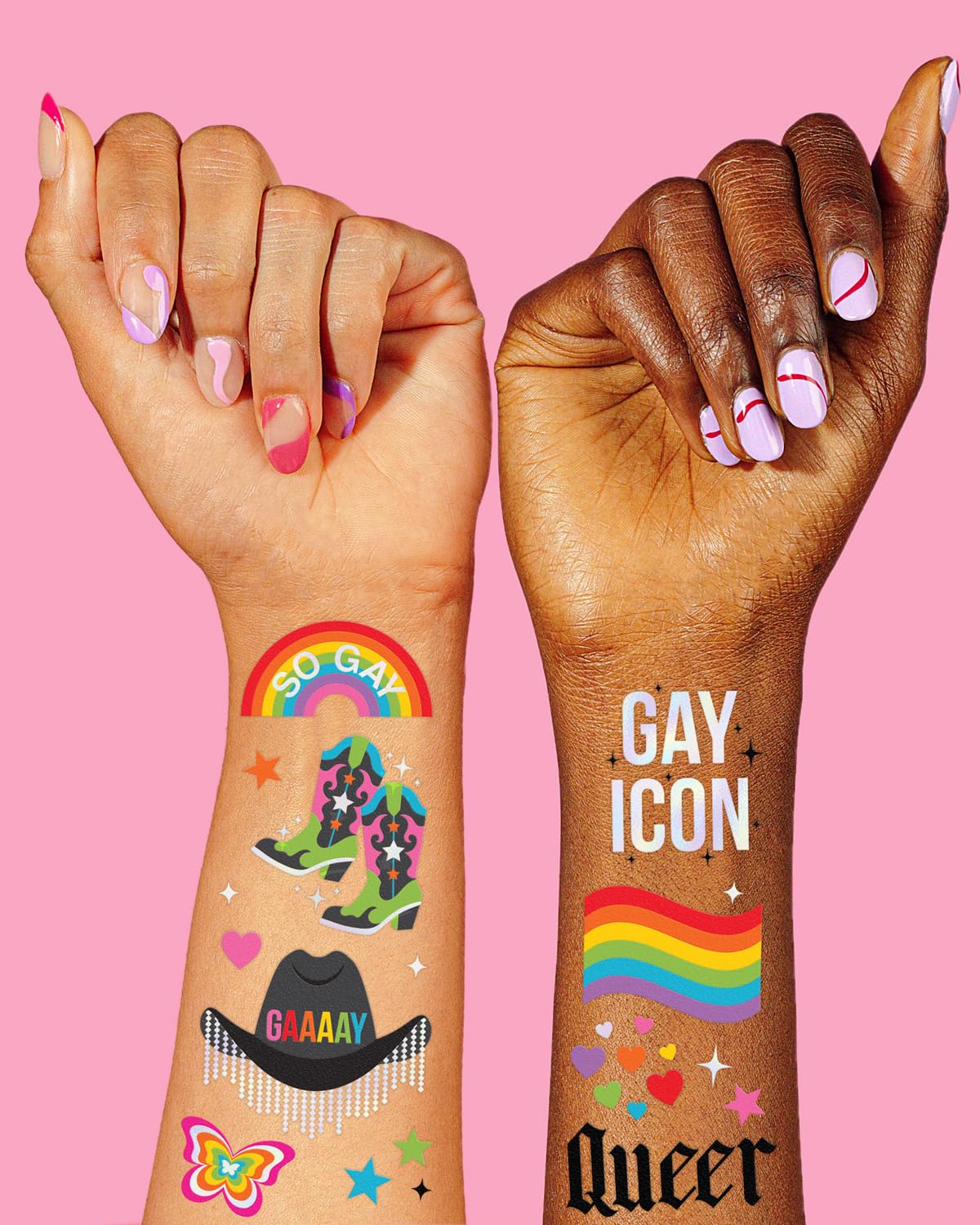 Application instructions for xo, Fetti Pride Temporary Tattoos