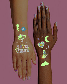 Application instructions on the back of the temporary tattoo sheet