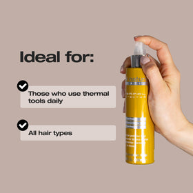 Application of abril et nature Keratin Repair Thermal Protector on hair