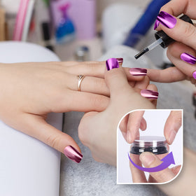 Application of Artdone chrome nail powder on nails