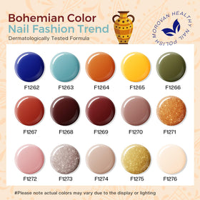 Application of beige nail polish from Morovan set
