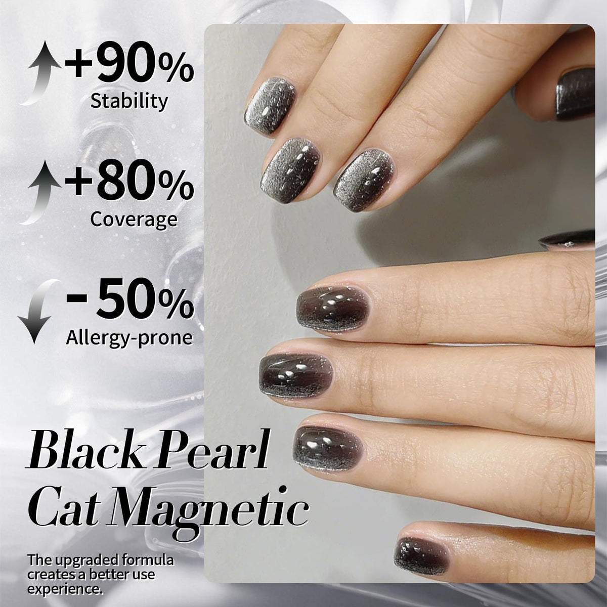 Application of Born Pretty Cat Magnetic Eye Gel Nail Polish with magnet