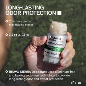 Application of Bravo Sierra Deodorant on clean skin
