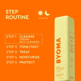 Application of BYOMA Creamy Jelly Cleanser on hands