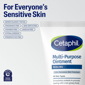 Application of Cetaphil Healing Ointment on skin