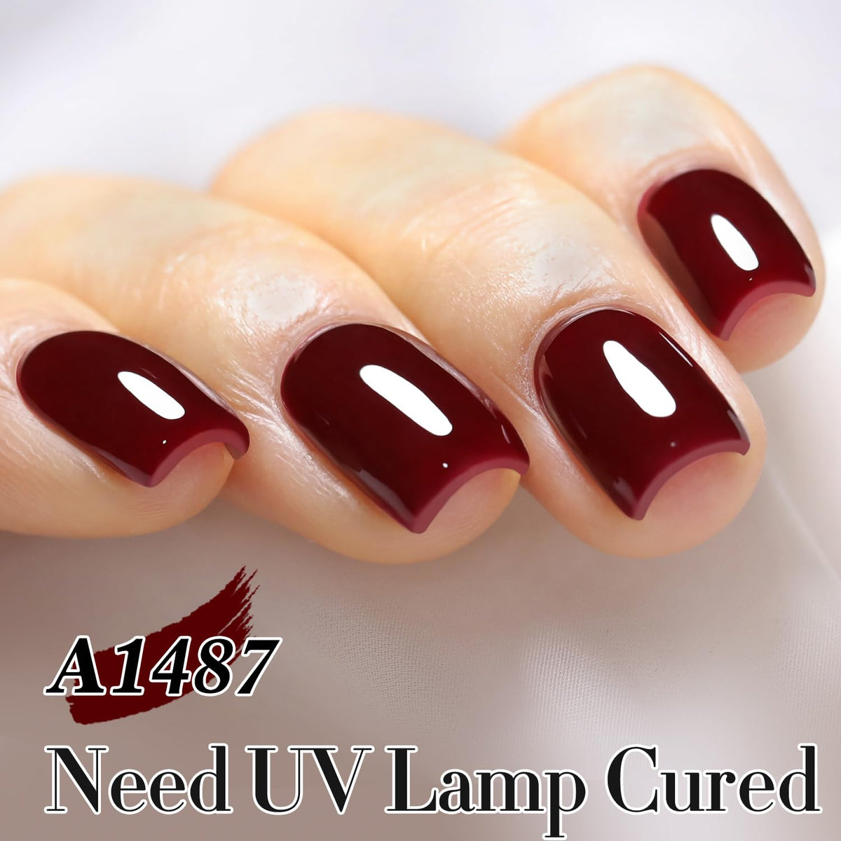Application of Dark Burgundy Jelly Gel Polish on nails