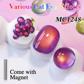 Application of Double Rhythm Cat Eye Gel Polish on nails