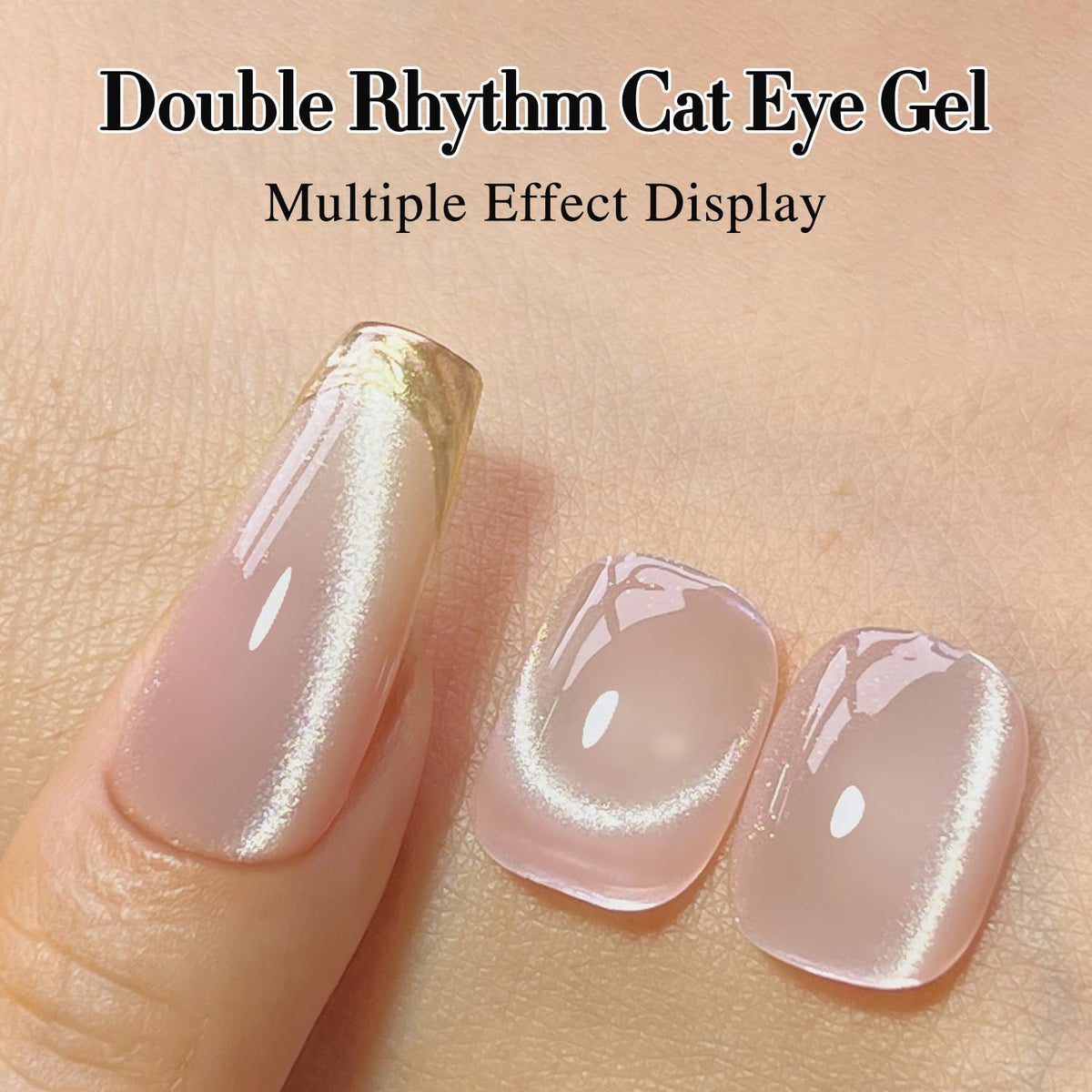 Application of Double Rhythm Cat Eye Gel Polish on nails