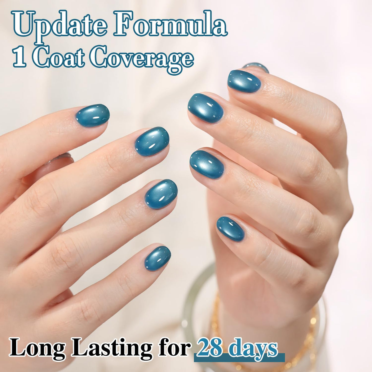 Application of Double Rhythm Cat Eye Gel Polish under LED lamp