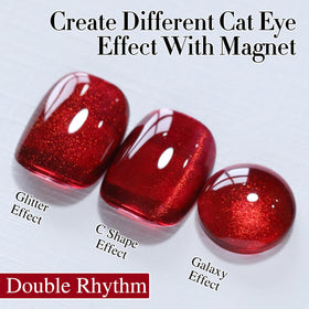 Application of Double Rhythm Cat Eye Gel Polish under UV lamp