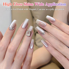 Application of Double Rhythm Cat Eye Gel Polish with LED lamp