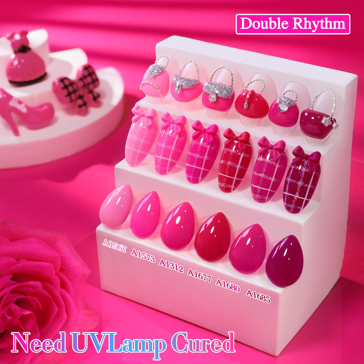 Application of Double Rhythm Gel Nail Polish on nails