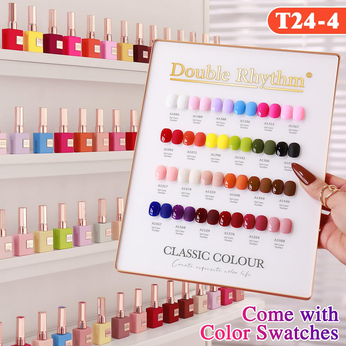 Application of Double Rhythm gel nail polish on nails