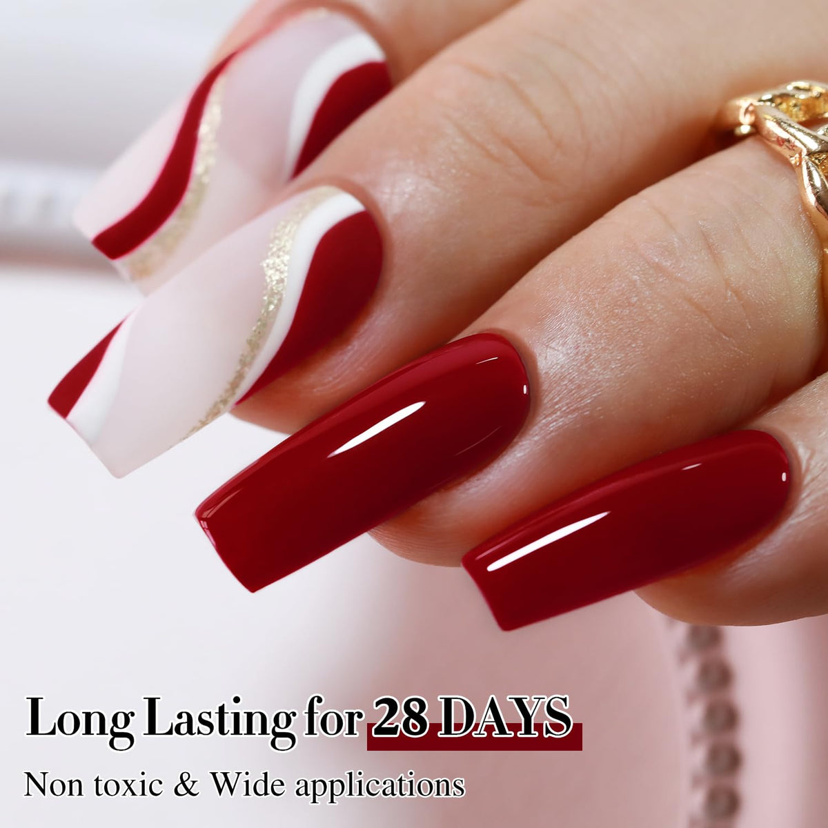 Application of Double Rhythm gel polish on nails