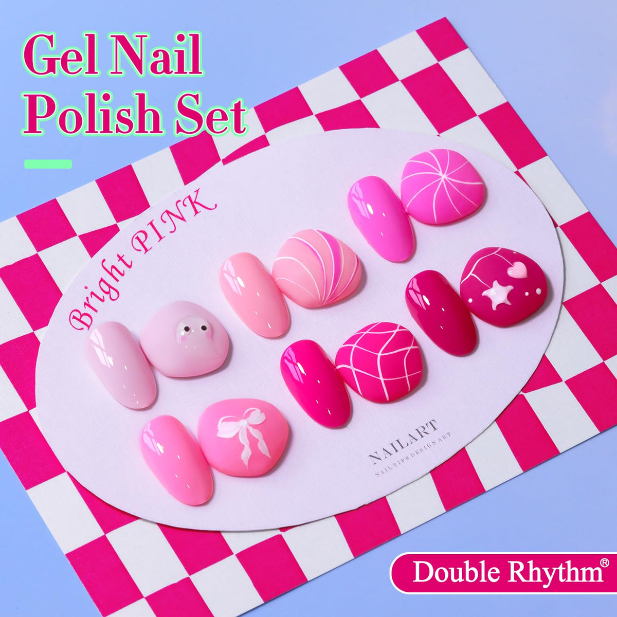 Application of Double Rhythm Gel Polish on nails under LED lamp