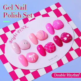 Application of Double Rhythm Gel Polish on nails under LED lamp