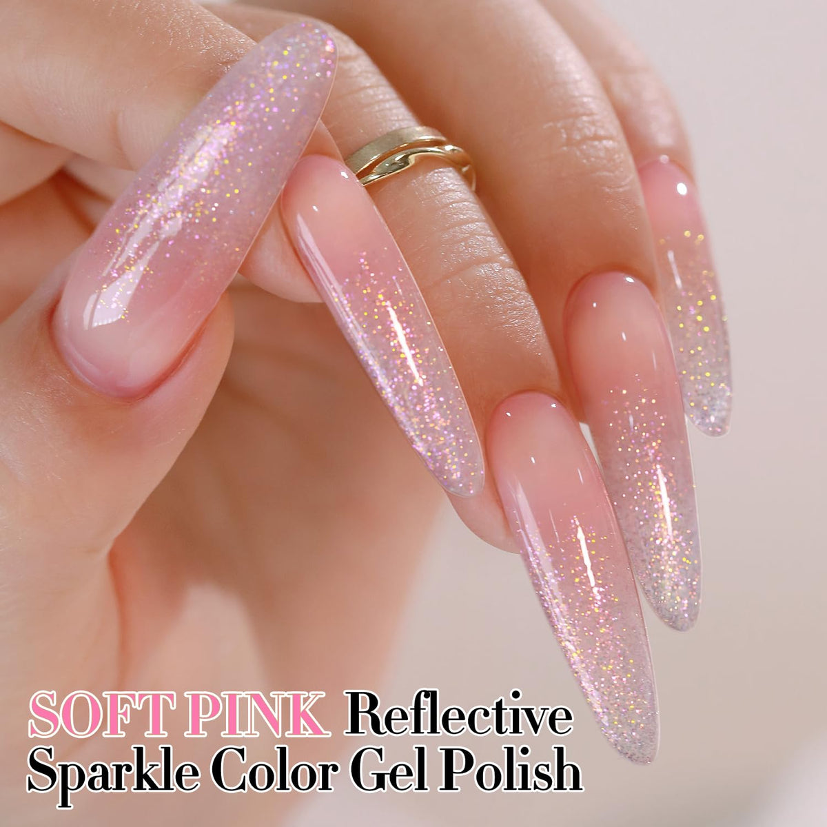 Application of Double Rhythm Glitter Gel Polish on nails