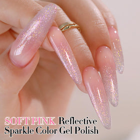 Application of Double Rhythm Glitter Gel Polish on nails